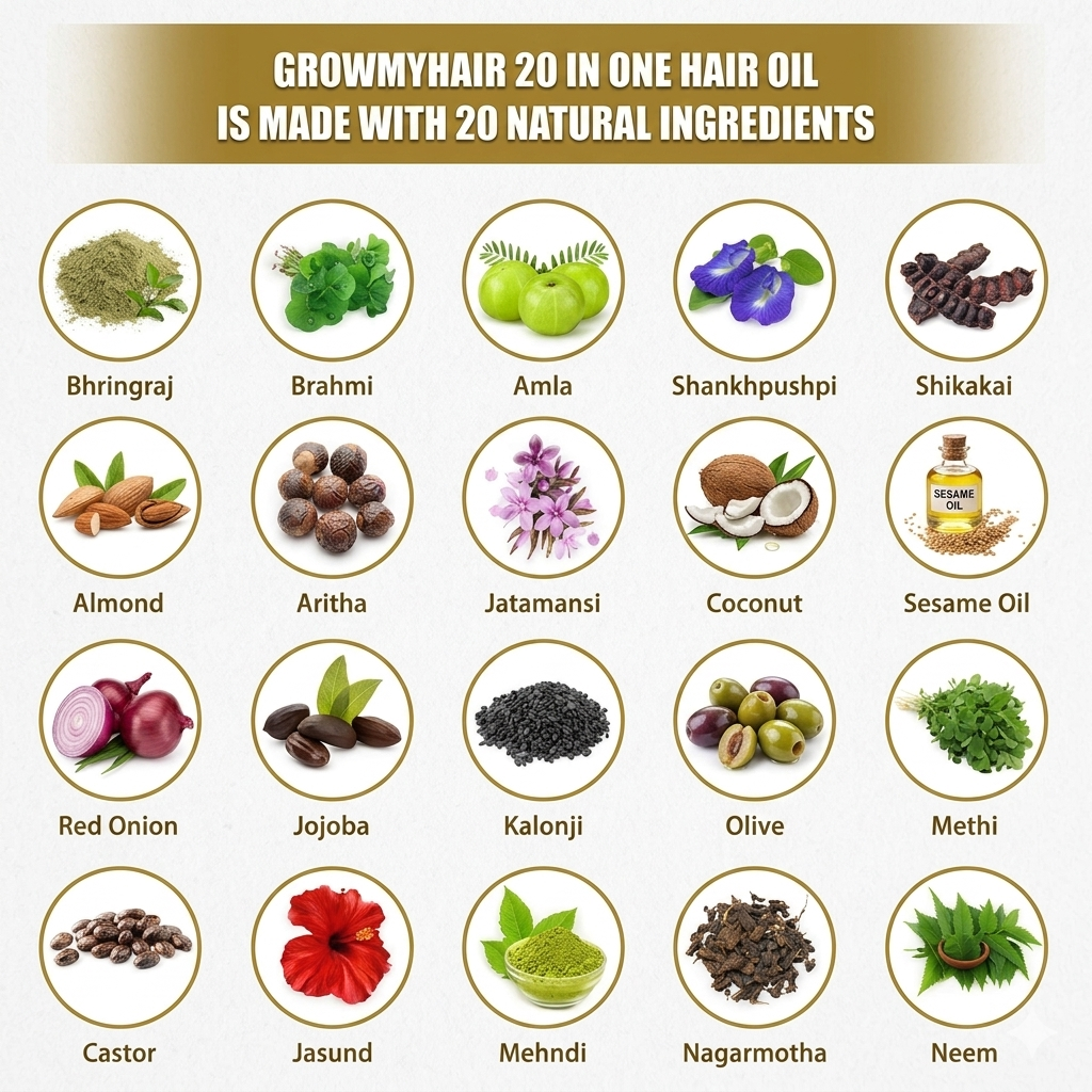 20 natural Ayurvedic ingredients used in Kesh Avatar hair oil